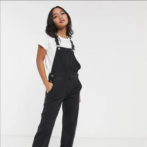 ASOS black denim overalls